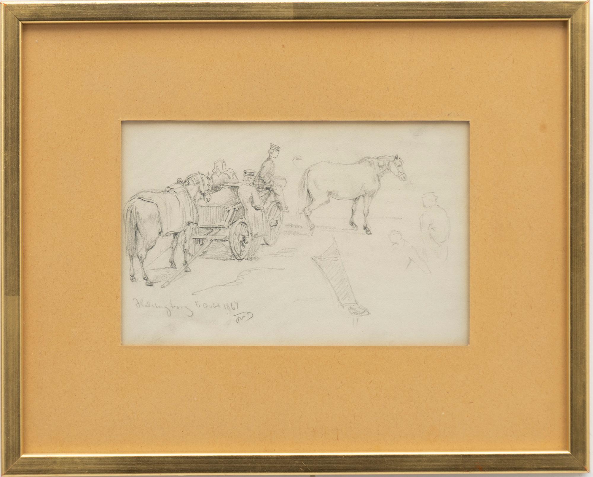 Fritz von Dardel, Lantliga scener, blyertsteckningar, 3 st.