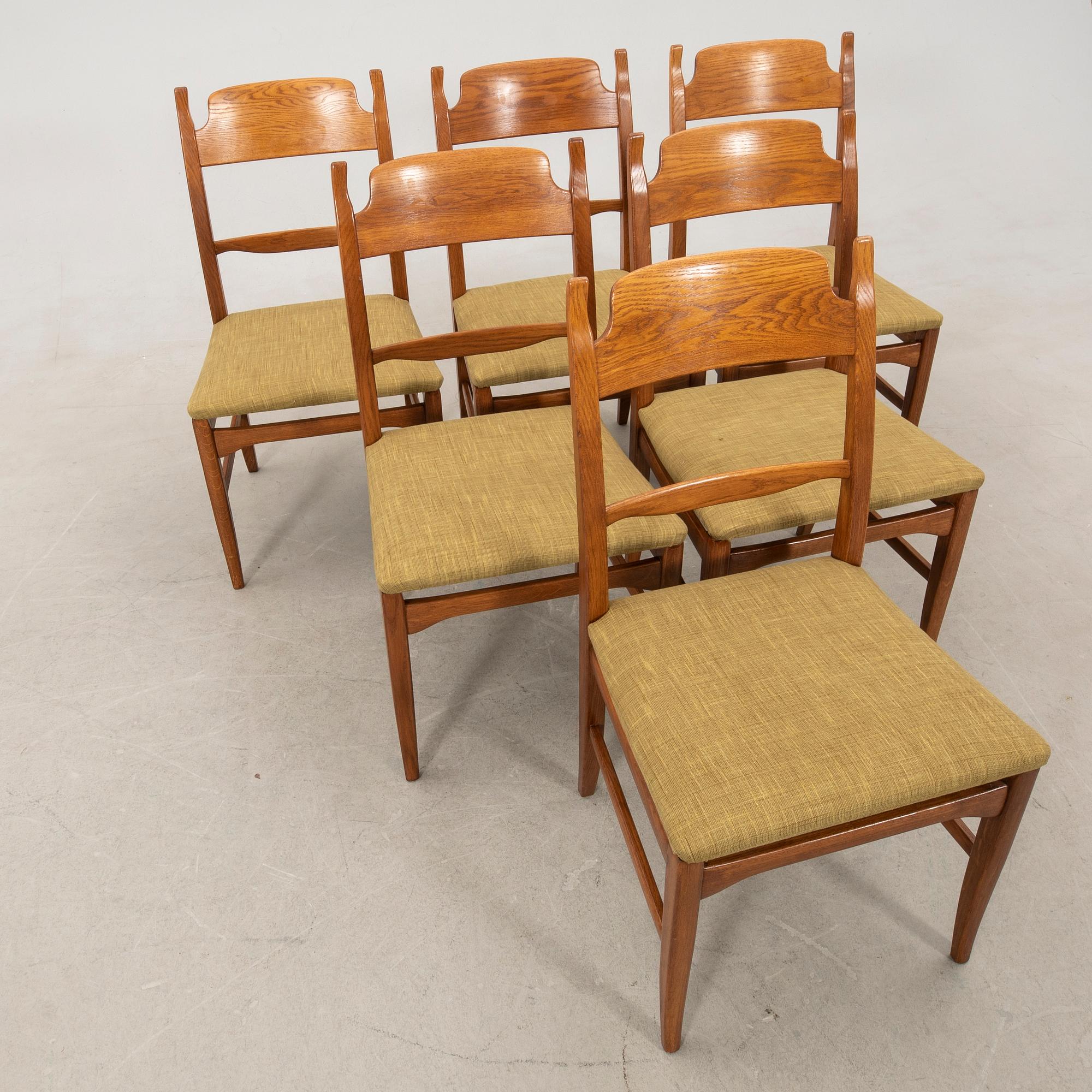 Carl Malmsten, chairs "Calmare Nyckel" 6 pcs, Åfors furniture factory, later part of the 20th century.