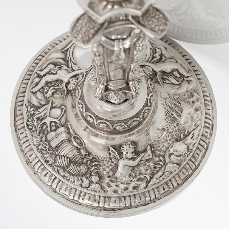Christian Hammer, kandelabrar, ett par, silver, Stockholm 1854-1863.