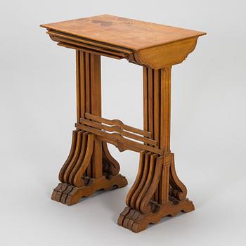 A four pieces Art Nouveau nesting table, Central Europe, circa 1900.