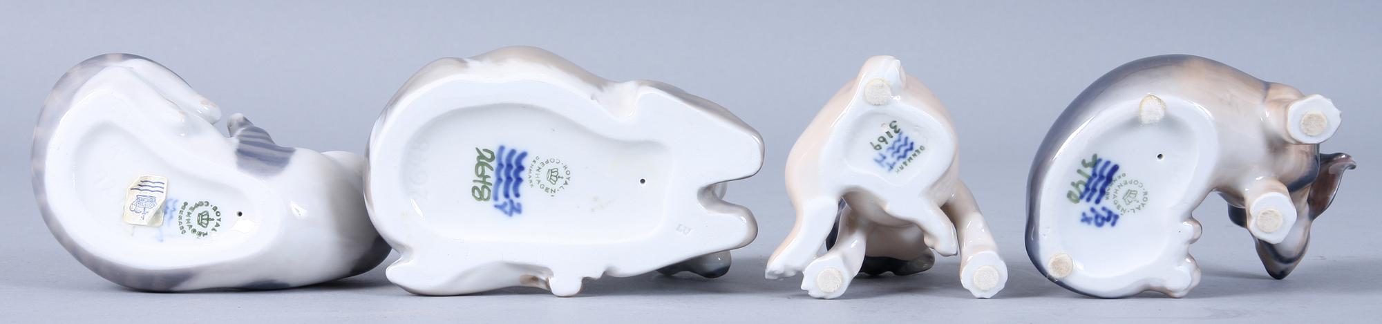 FIGURINER, 8 st, porslin, Kongl Dansk.