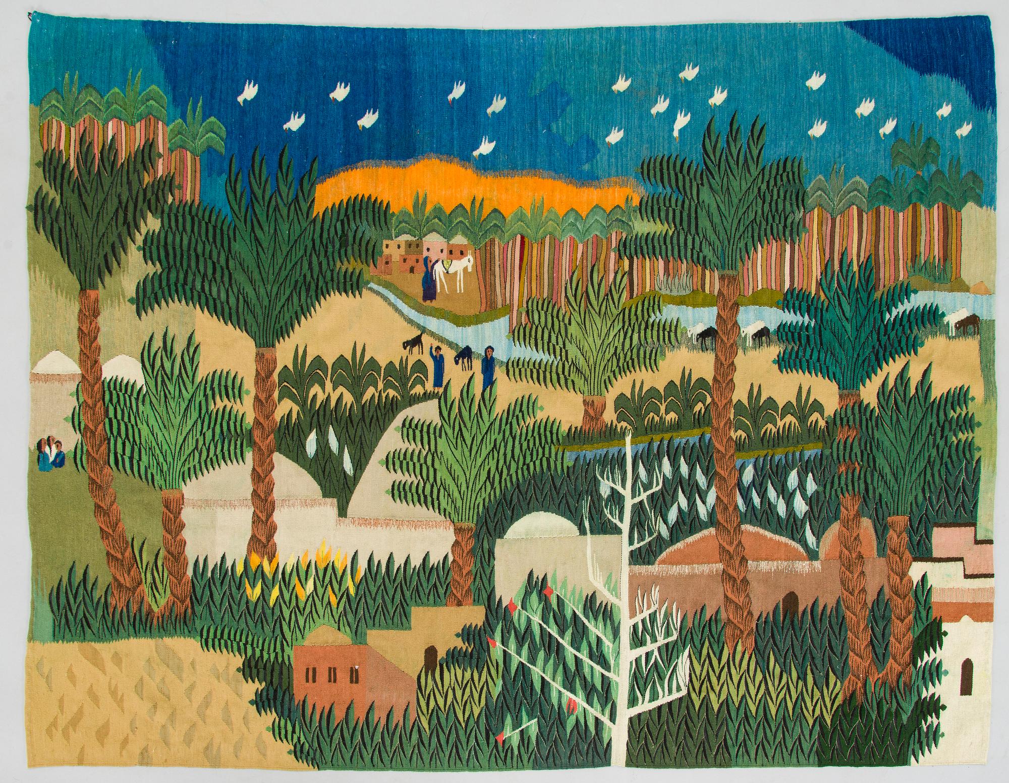 A Tapestry in Tapestry weave by Ramses Wissa Wassef, Egypt. Circa 146 x 185 cm.