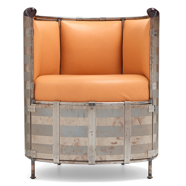 Mats Theselius, an easy chair, "Älgskinnsfåtöljen", Källemo, Sweden post 1991.