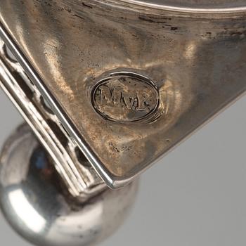 A pair of Swedish late 18th century silver sugar bowls and covers, mark of Pehr Zethelius, Stockholm 1799.