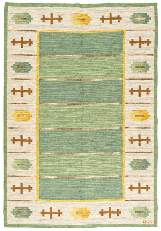 MATTA. Rölakan. 239,5 x 162,5 cm. Signerad AGS (Anna Greta Sjöquist). Sverige omkring 1900-talets mitt.