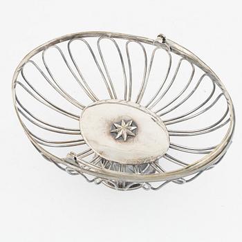 A late gustavian silvered-brass bread basket, late 18th century.