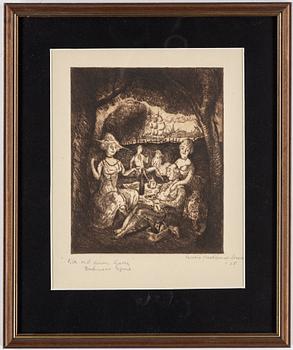 BERTIL BULL HEDLUND, etchings, 10, signed.