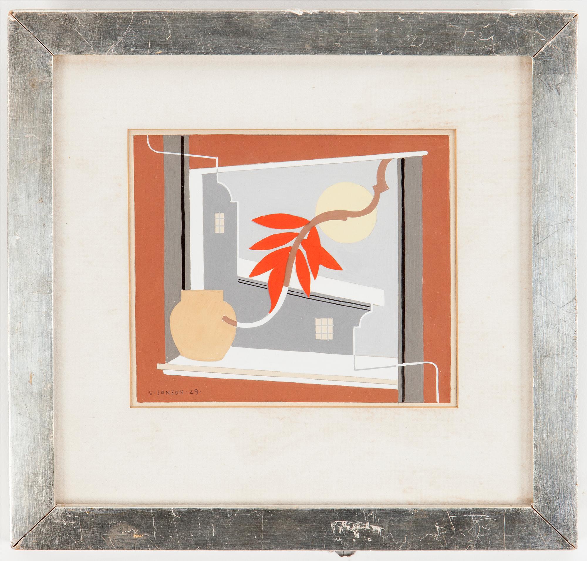 Sven Jonson, "Komposition med rött blad" (Composition with red leaf).