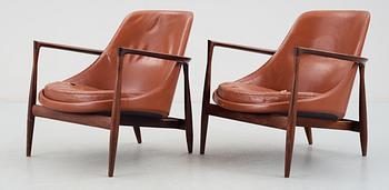 IB KOFOD LARSEN, fåtöljer 1 par, "Elisabeth", Christensen & Larsen, Danmark, 1950-60-tal.