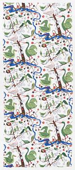 Josef Frank, a 'Gröna fåglar' curtain, Firma Svenskt Tenn.