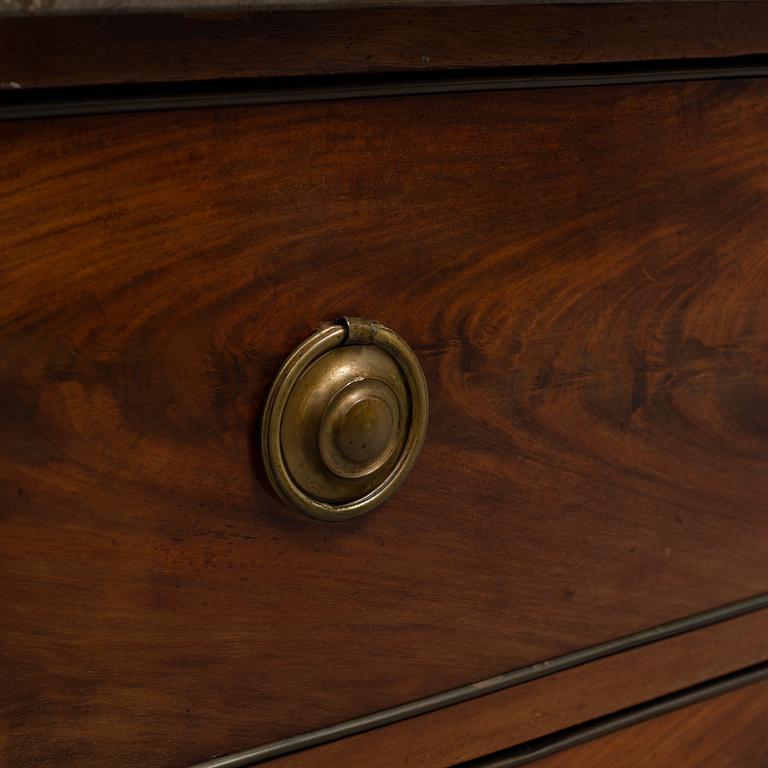 A late gustavian style chest of drawers, late 19th century.