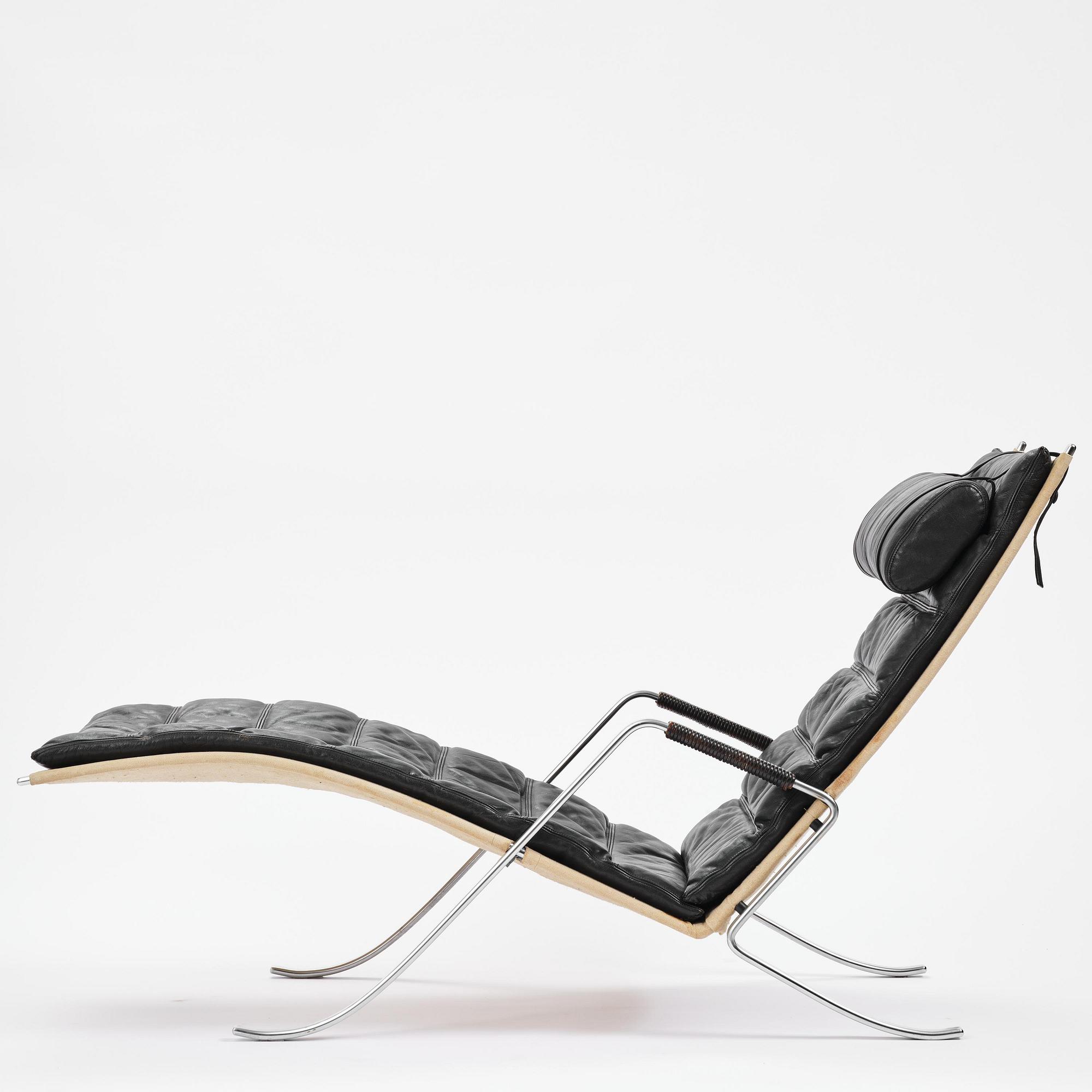 Preben Fabricius & Jørgen Kastholm, fåtölj, "Grasshopper", modell "FK-87", Alfred Kill, Danmark, 1960-70-tal.