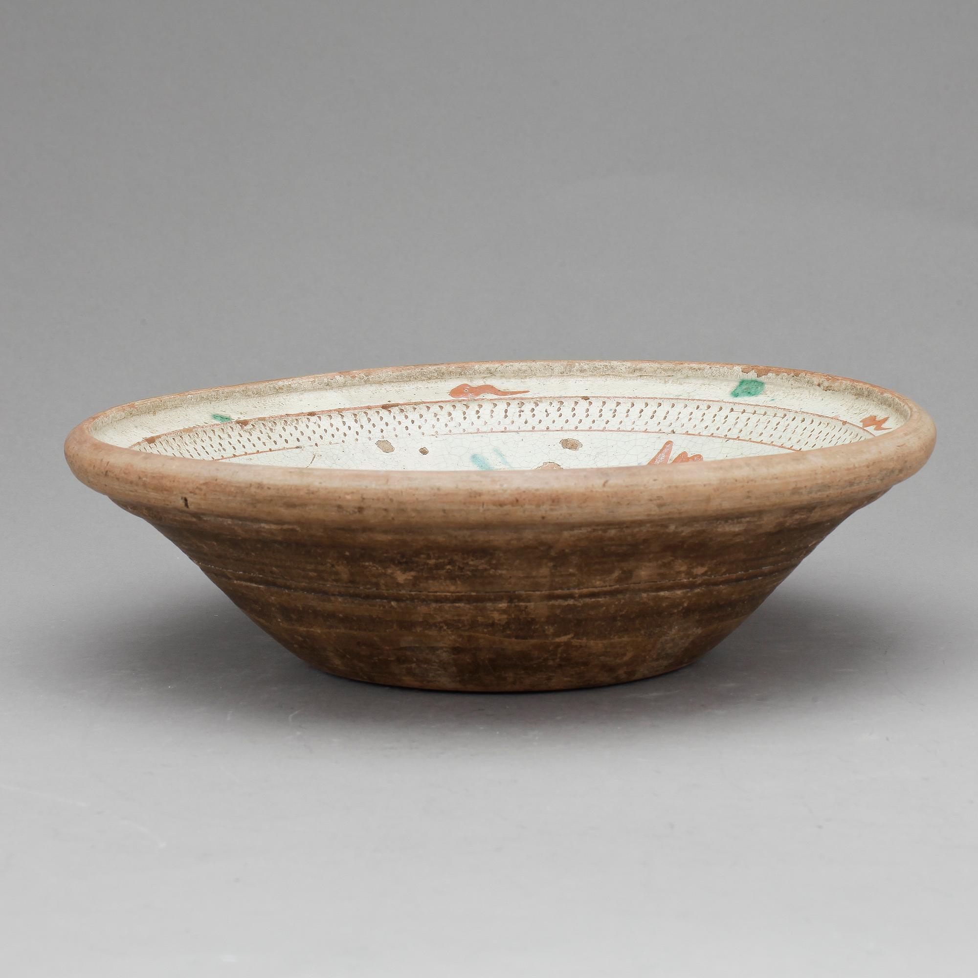 SKÅLFAT, lergods, allmoge, 1800-tal.