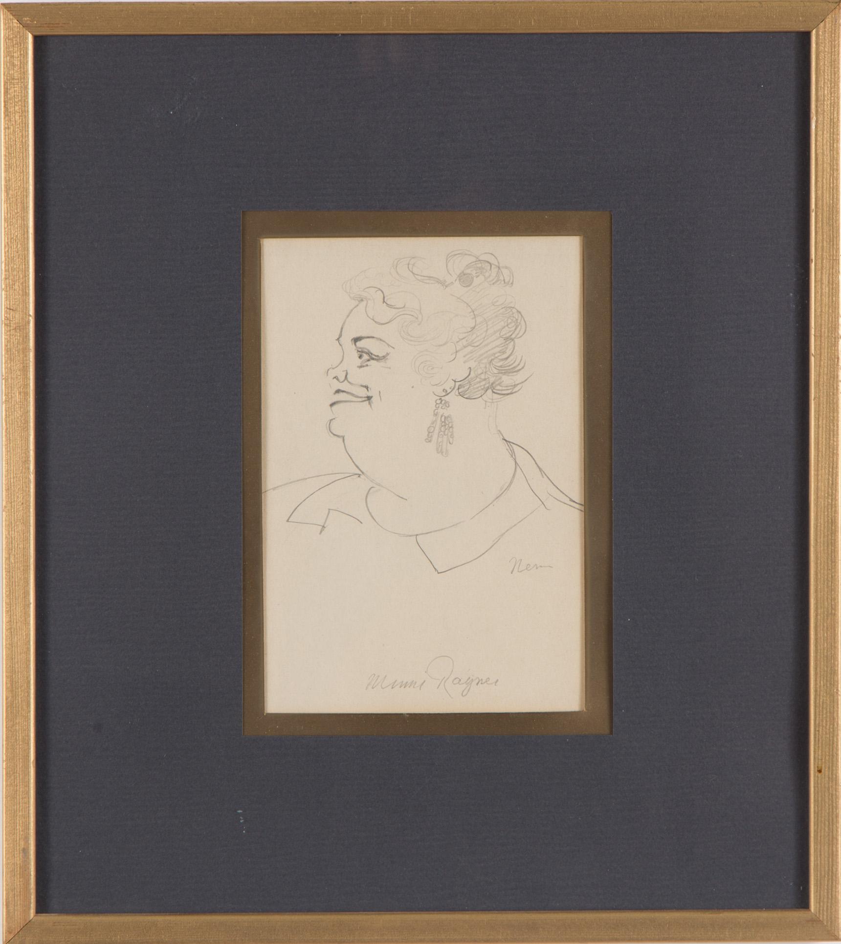 EINAR NERMAN, a scetch, signed.