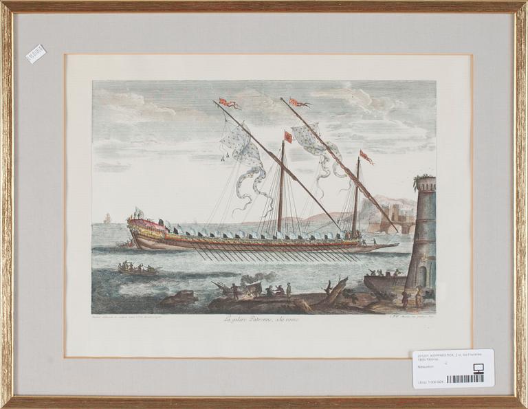 KOPPARSTICK, 2 st, bla Frankrike. 1800-1900-tal.