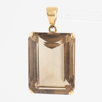 Pendant, 18K gold with smoky quartz.