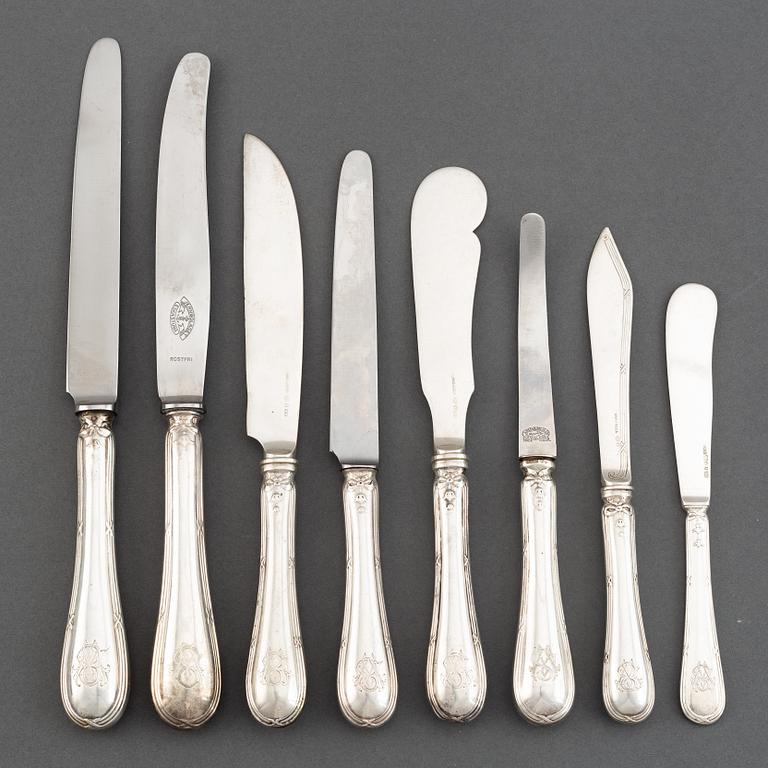 A Swedish silver cutlery service, model 'Rosen', incl CG Hallberg, K Anderson, Stockholm. (272 pieces).