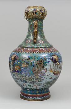 A massive cloisonné enamel baluster vase, Qing dynasty, Qianlong (1736-95).