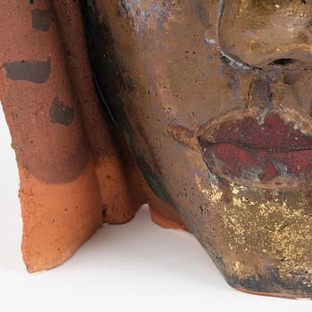 Hertha Hillfon, a partially glazed earthenware relief, own studio, Stockholm.