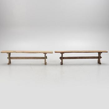 Benches, a pair.