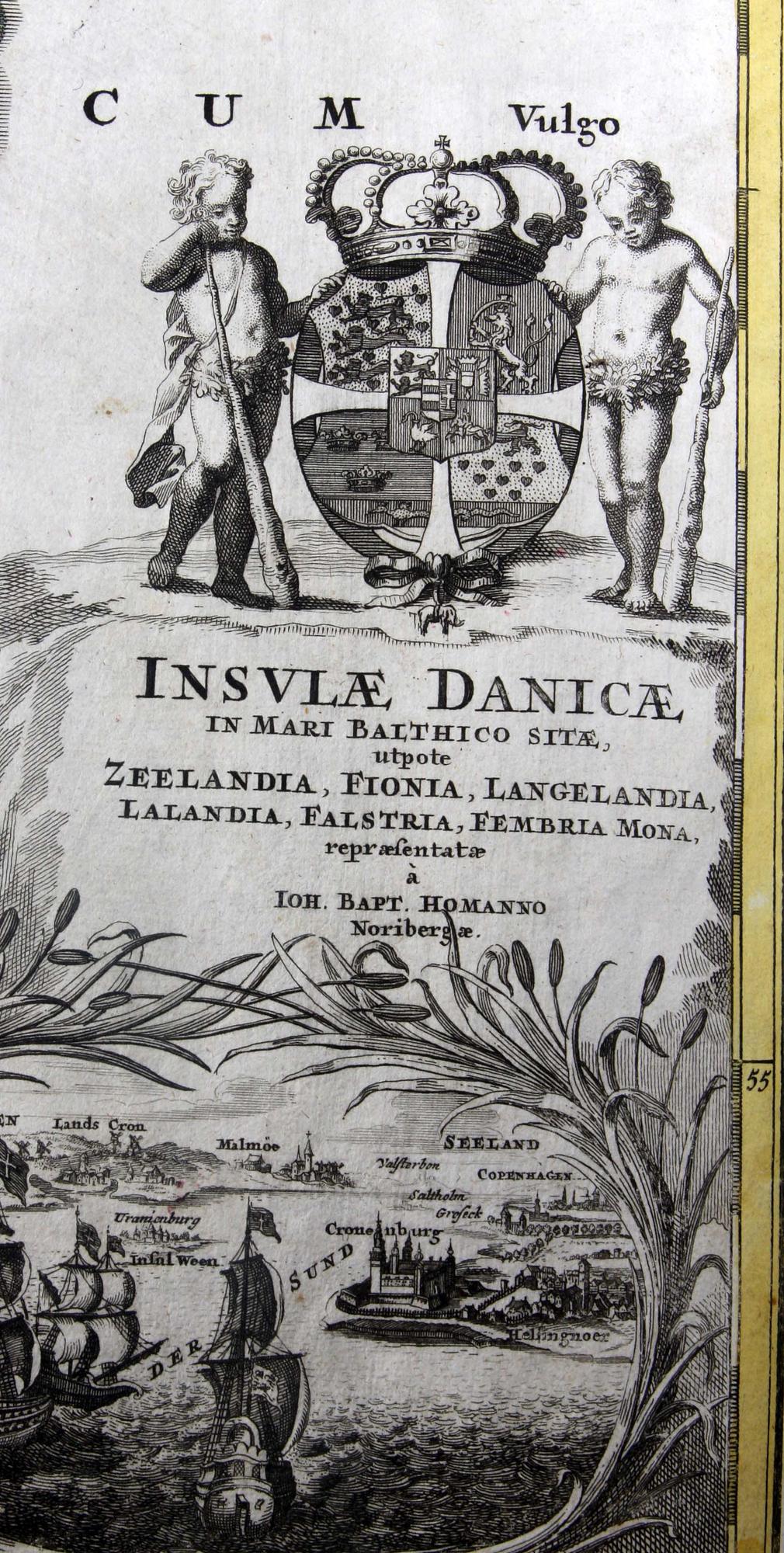 KARTA, Danmark. J B Homann. 1710.