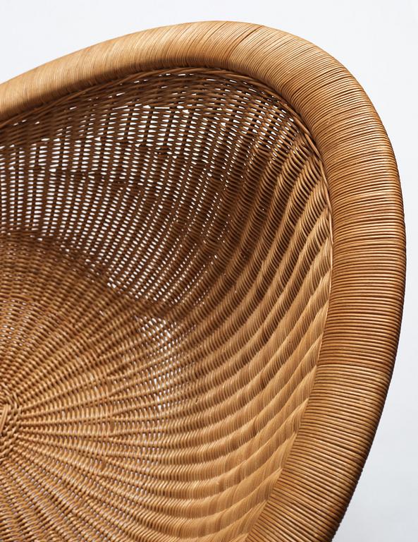 Nanna Ditzel, a teak and rattan easy chair, Ludvig Pontoppidan, Denmark 1950s.