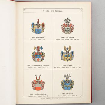 Books, 19 volumes, including Gustaf Elgenstierna's 'Svenska Adelns Ättartavlor'.