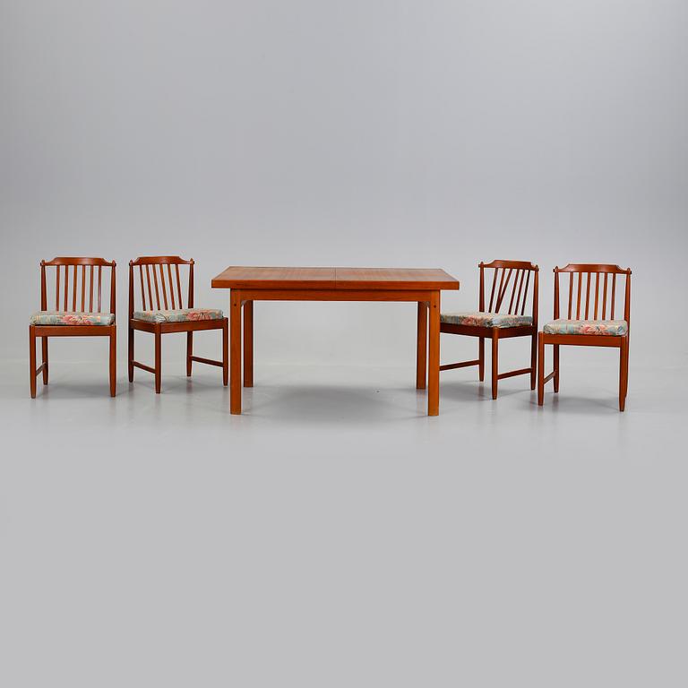 MATBORD OCH STOLAR, teak, 1960-tal.