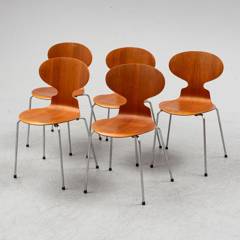 Five 'Myran' chairs by Arne Jacobsen, Fritz Hansen, Denmark.