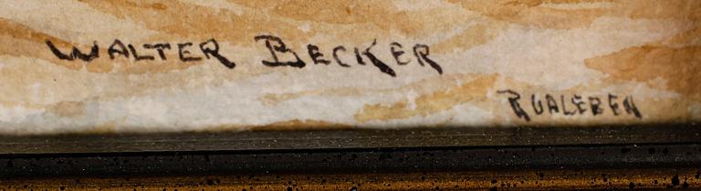 WALTER BECKER, akvarell, signerad.