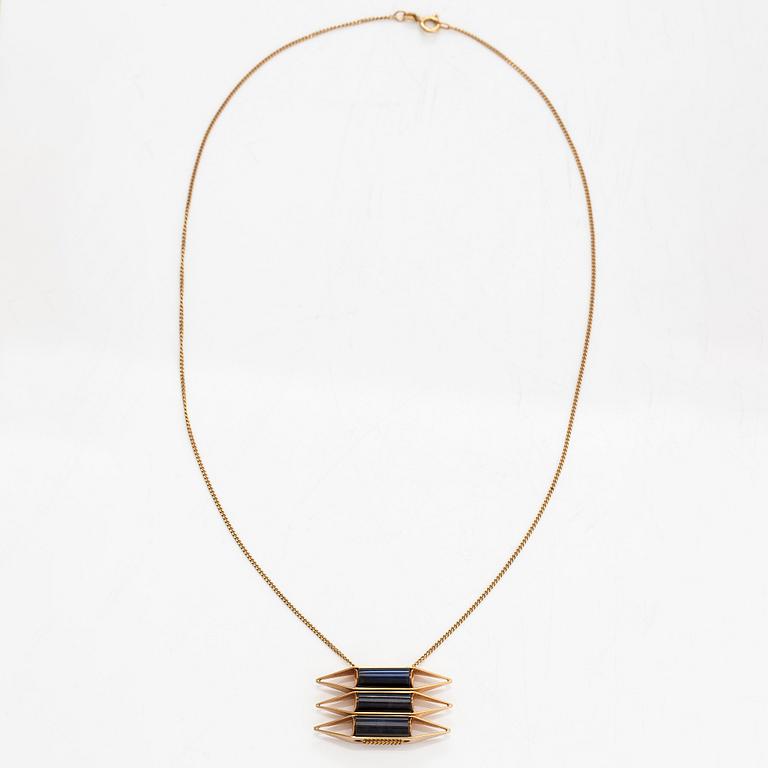 Elis Kauppi, a 14K gold necklace with spectrolite, Kupittaan Kulta, Turku 1959.