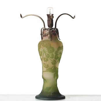 Emile Gallé, a cameo glass table lamp, Nancy France.