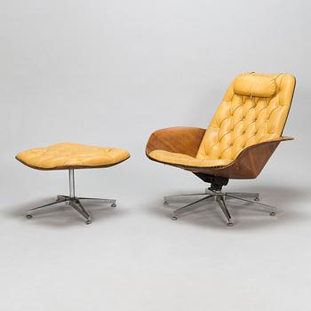 George Mulhauser, fåtölj och ottoman, "Mr. Chair II" för Plycraft Inc. 1960-tal.