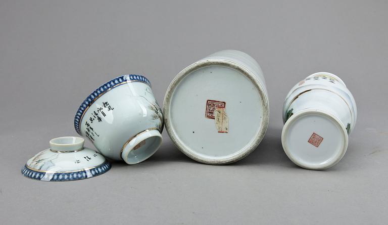 PARTI PORSLIN, 3 delar, Kina, 1900-tal.