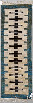 A runner, flat weave, ca 236 x 75 cm.