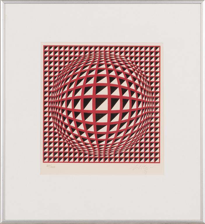 Victor Vasarely, litografi, signerad och numrerad 60/200.