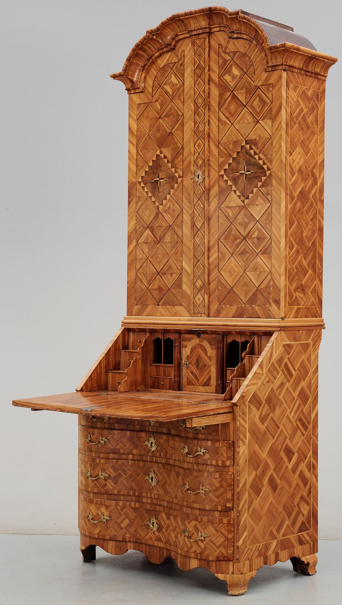A Swedish Rococo 18th century writing cabinet.