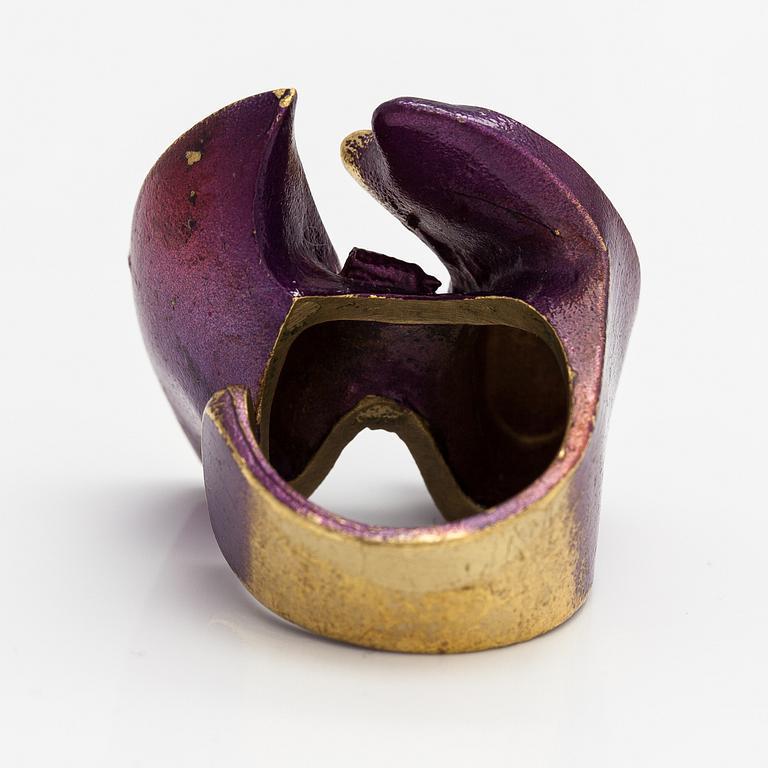 Björn Weckström, A flame bronze necklace "International arms Inc" and ring "Henry J". Lapponia.