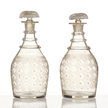 Decanters, a pair, possibly Kosta, circa 1900.