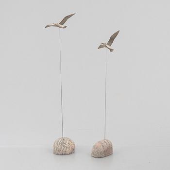 Rey Urban, two sterling silver birds, Stockholm 1996-1999.