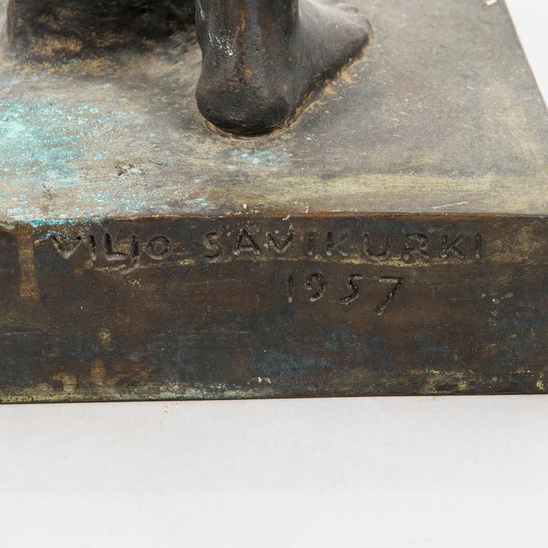 VILJO SAVIKURKI, sculpture, bronze, signed and dated -57.