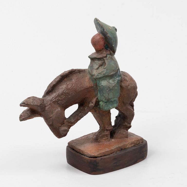 Tomas Almberg, two sculptures, Signed. Numbered. Patinated and painted bronze.