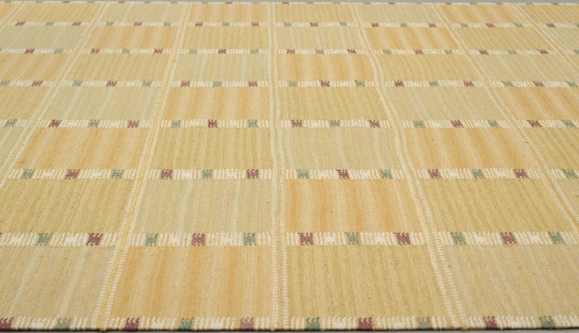 Barbro Nilsson, A CARPET, "Falurutan gul", flat weave, ca 390 x 201 cm, signed AB MMF BN.