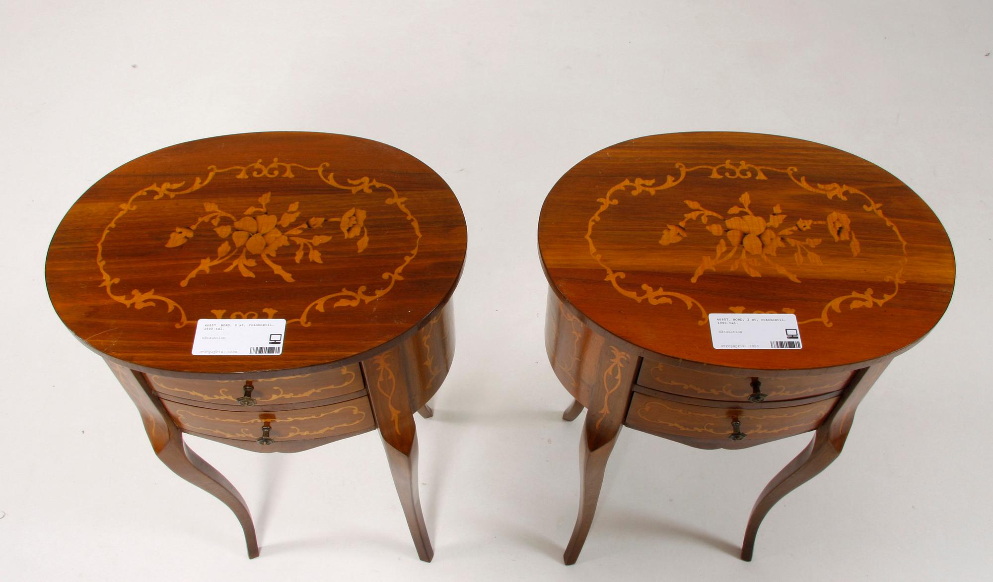 BORD, 2 st, rokokostil, 1900-tal.
