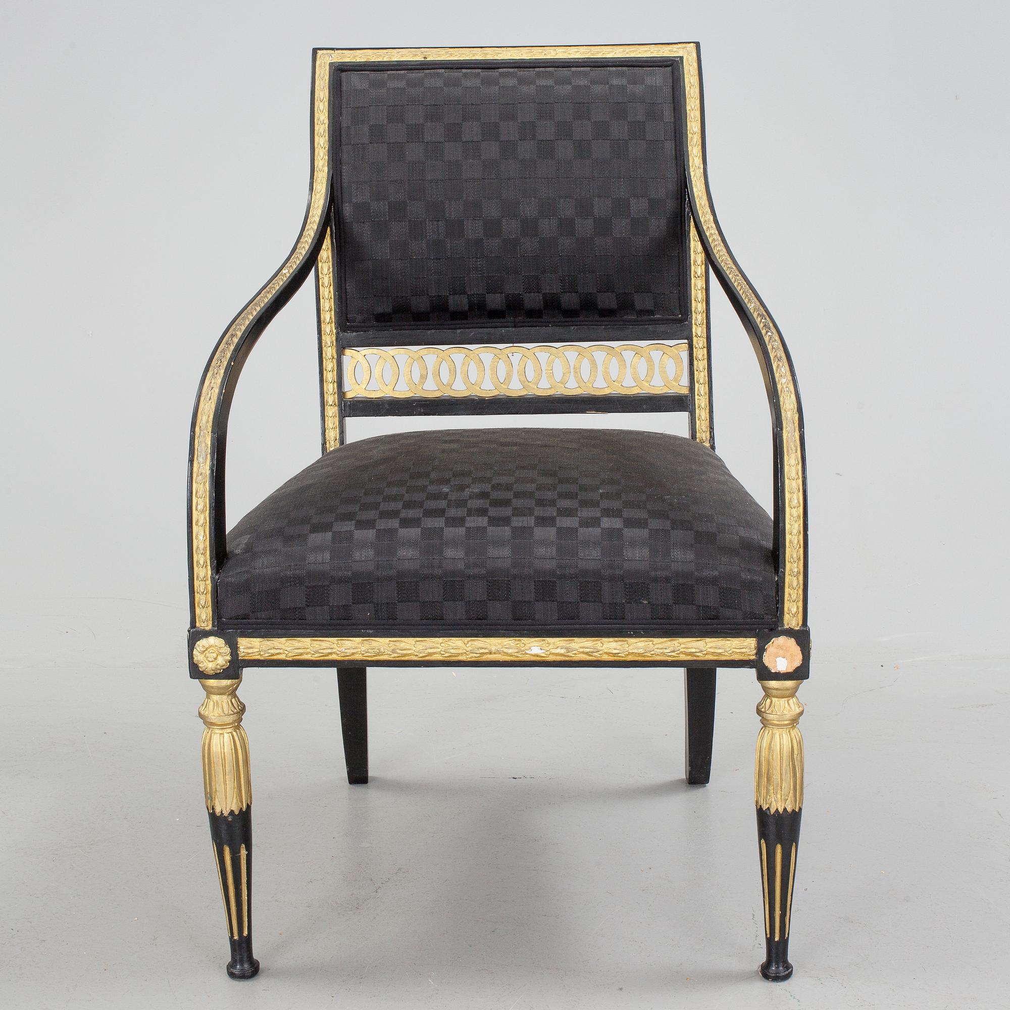 KARMSTOL, sengustaviansk, omkring 1800.