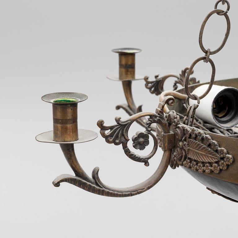 An Empire style ceiling lamp, late 19th century.