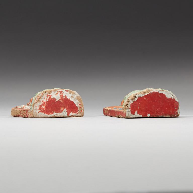 Two clay tsa-tsas, Tibet, 18/19th Century.
