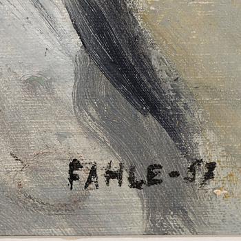 GUSTAF ADOLF FAHLE, olja på pannå, signerad och daterad -57.