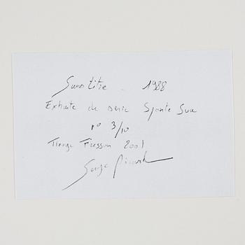 Serge Picard, fotografi signerad och numrerad 3/10 a tergo.