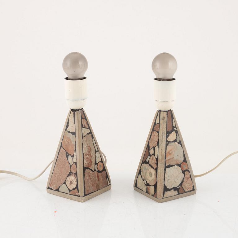 Table lamps, a pair, Sweden, second half of the 20th century.